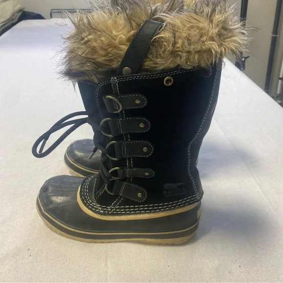 Sorel Women’s Joan Of Arctic Waterproof Winter Fur Boots - Black - Picture 3 of 7